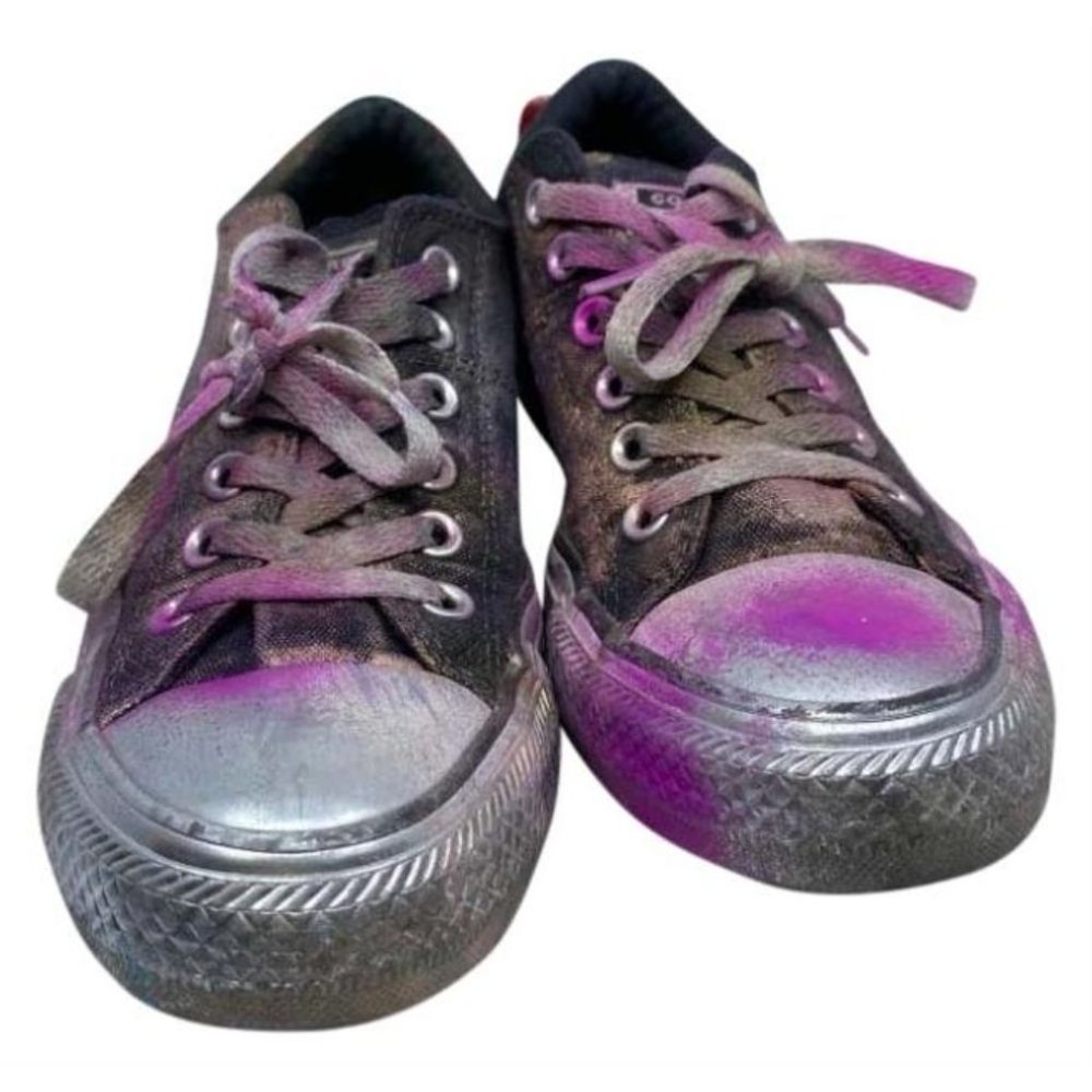 Converse Sneakers Customized Silver Pink Women's 7